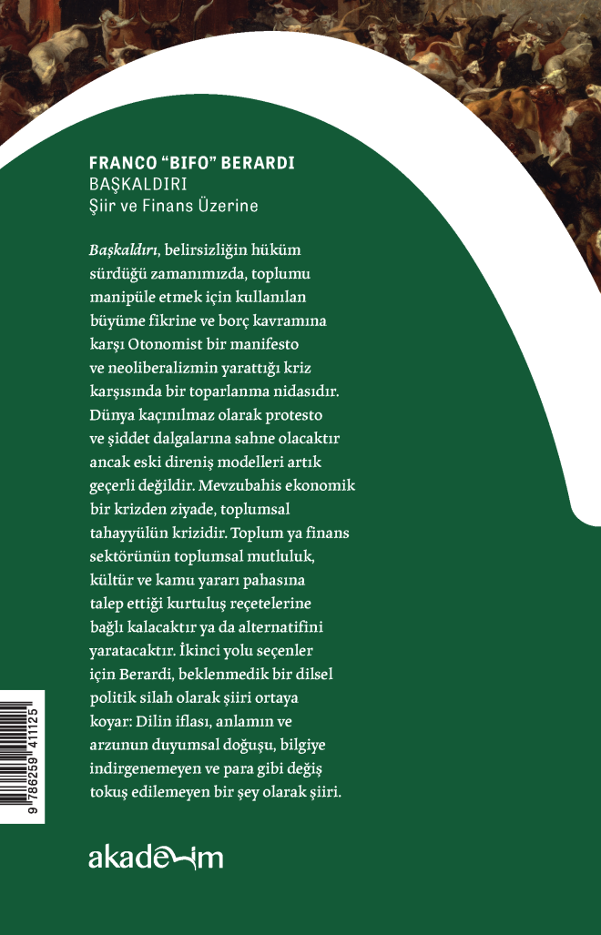 Başkaldırı: Şiir ve Finans Üzerine arka kapak