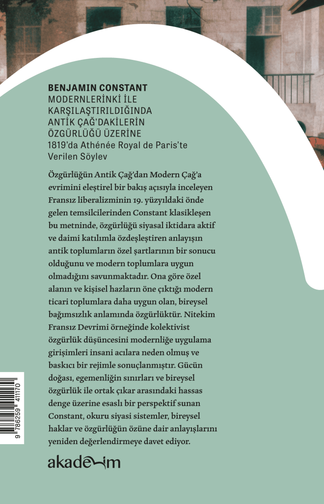 Modernlerinki ile Karşılaştırıldığında Antik Çağ’dakilerin Özgürlüğü Üzerine arka kapak