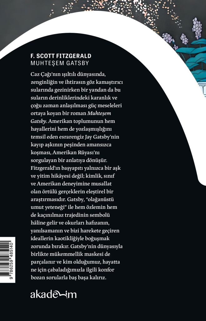 Muhteşem Gatsby arka kapak